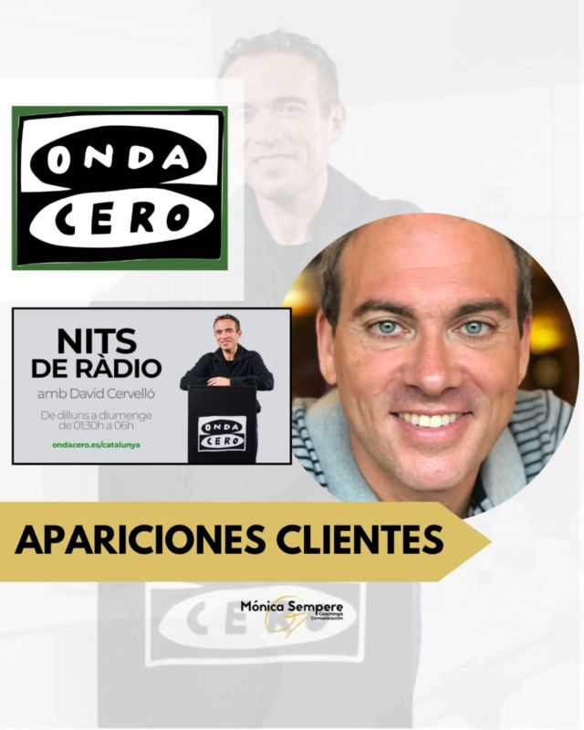 🤩🥂📻 CLIPPING. La mente enfocada, entrevista a Félix Torán

👉🏻 @drfelixtoran, escritor y conferenciante, experto en desarrollo personal y espiritualidad, ha presentado su nuevo libro La mente enfocada (Luciérnaga) en el programa Nits de Ràdio de @ondacero presentado por David Cervelló. 🎧📚

🟡 Onda Cero es una cadena de radio generalista y de ámbito nacional. Pertenece al grupo radiofónico Atresmedia Radio, propiedad de Atresmedia. Nits de Ràdio es un programa donde se habla de historias de vida, cultura y actualidad.

🤔 ¿Te cuesta concentrarte? ¿Cuáles son tus tips para conseguirlo? ¡Cuéntame en comentarios! 👇🏻

Déjame tu like 💛 y sígueme en @monicagsempere para no perderte nada sobre los medios de comunicación.

(Todos los derechos reservados)

#Comunicación #MásImpacto #monicagsempere #medios #mediosdecomunicacion #mediosdecomunicación #prensa #visibilidad #autoridad #posicionamiento #reputacion #gabinetedeprensa #salirenlosmedios #marcapersonal #agenciadecomunicacion #agenciadeprensa #periodismo #emprendedorasdigitales #negociosdigitales #relacionespublicas #posicionamientomediático #entrevista #ondacero #radio #felixtoran #libros #lamenteenfocada #desarrollopersonal #espiritualidad